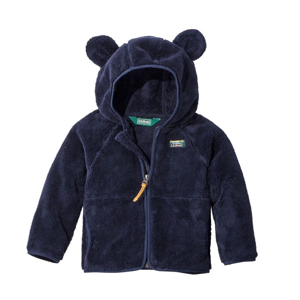 L.L. Bean Infants Hi-Pile Fleece Jacket Bright Navy 12–18M Bear Ear Hood